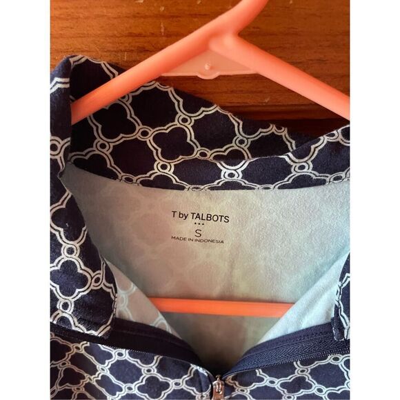 T BY TALBOTS Stretch Printed Athletic Casual Zip Up Jacket Top Size Small - Picture 2 of 3